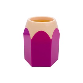 Pencil Shaped Desktop Pen Holder, Multifunctional Cute Storage Stationery Pen Stand, Aesthetic Desk Organizer for School (Purple)