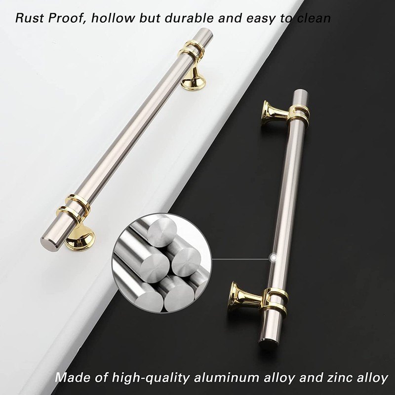 Leulan 10 Pack Brushed Nickel Drawer Pulls 4 Inch Cabinet