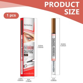 2-in-1 Eyebrow Pencil with Gel, 2025 Microblading Eyebrow Pencil, 2-in-1 Brow Pen and Sealing Brow Gel Waterproof Magic Eyebrow Pencil with 4 Fork Tips (01# Light Brown)
