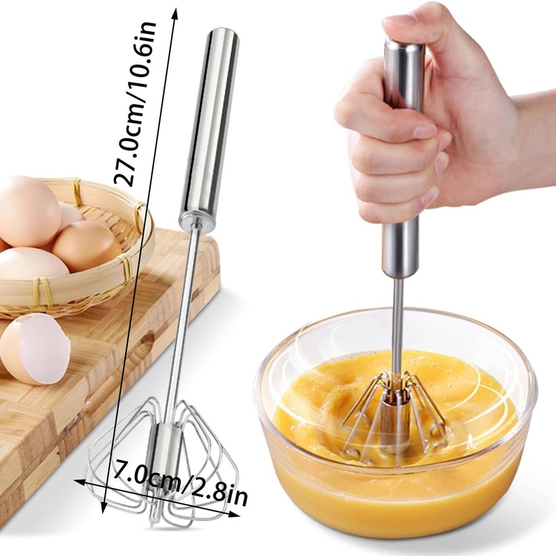 Fine jade2 Whisk Stainless Steel Manual Whisk Semi-Automatic Whisk for