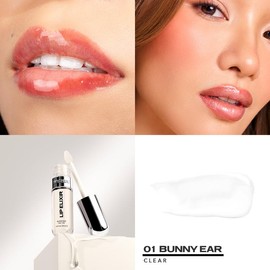 Lip Glaze Elixir - 3-in-1 Balm + Oil + Gloss - Nourishing Lip Glaze - Long-lasting Shine & Hydration:_01. Clear - Bunny Ear