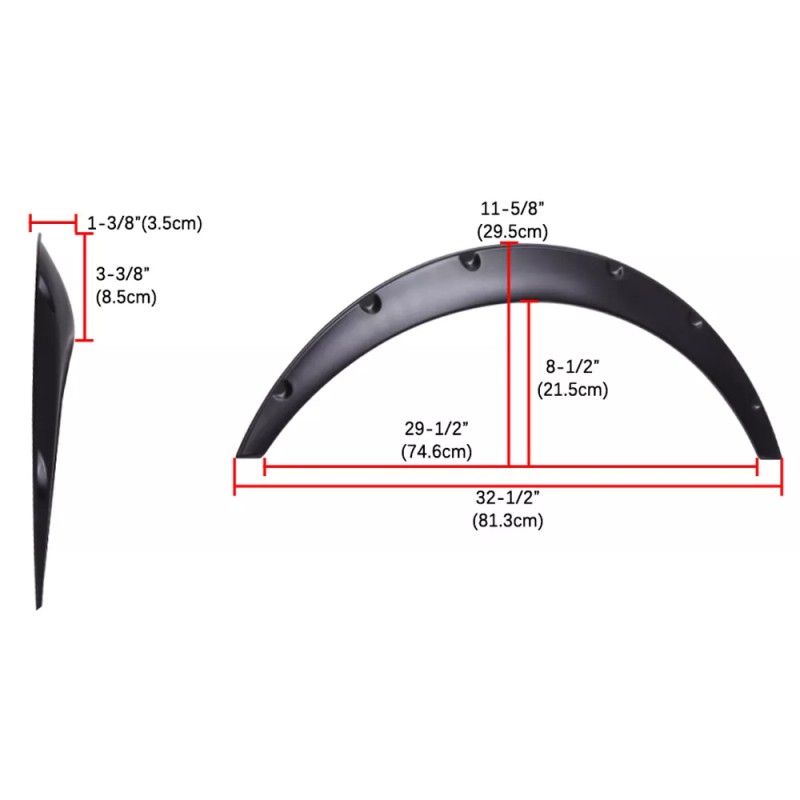 KEEPDSGN 3.5" Fender Flares Over Wide Eyebrow Wheel Arches Body