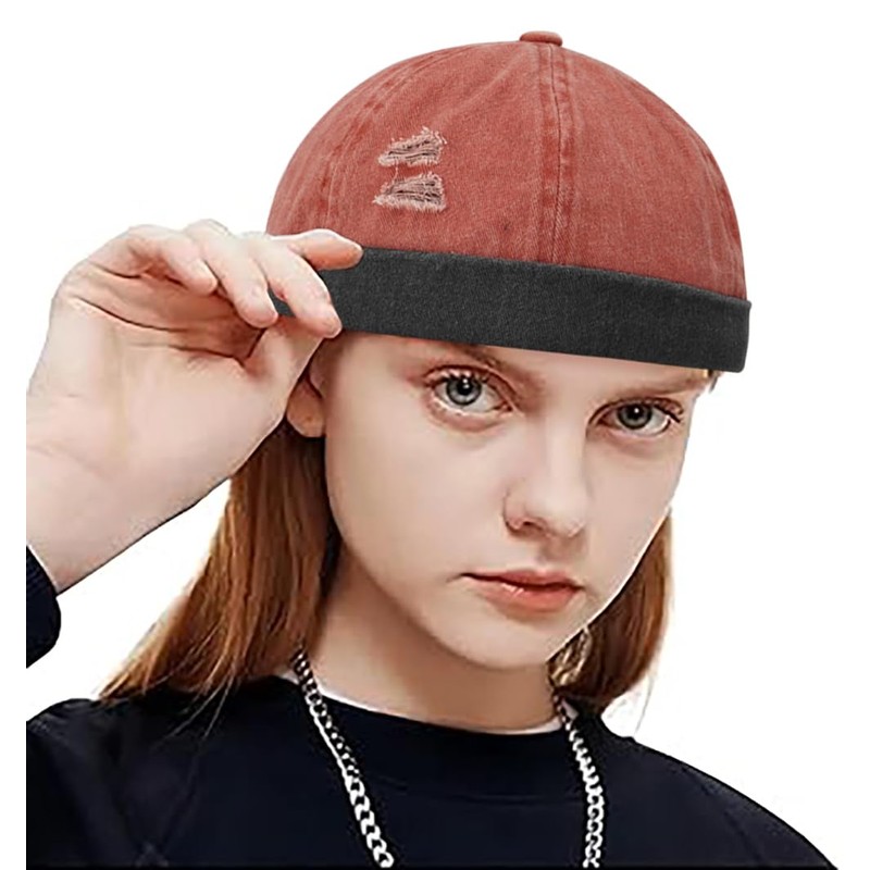 Initlove Mens Docker Cap Patch Brimless Hat Skullcap Retro Beanie