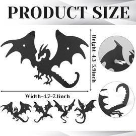 Otoolling 4 Pcs Dragon Wall Hooks Decorative Rustic Cast Iron Dragon Wall Mount Hanger Heavy Duty Shelf Bracket Modern Coat Rack Fantasy Home Decor for Hanging Clothes Coats Bags Hats Towels