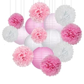 Set of 15 Paper Flowers, Paper Flowers, Paper Pom Poms, Party Decoration, Wedding, Birthday, Celebration, Anniversary, Festival Decoration