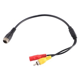 X AUTOHAUX RCA Audio Cable 36 cm M12 4 Pin Male to RCA AV Male DC Female for Car Camera