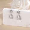EAMTI Silver Dangle Earrings for Women Cubic Zirconia Teardrop Bridal
