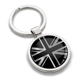 Biomar Labs Stainless Steel Union Jack Flag United Kingdom KK 277 Metal Keyring Car Key Fob with Gift Box, silver