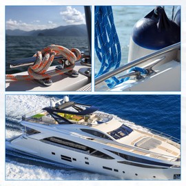 X AUTOHAUX 2pcs 6" Stainless Steel Flagpole Cleat Hook Boat Deck Rope Cleats