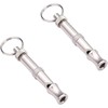Crovakeu 2 - Pack Silver Adjustable Ultrasonic Dog Whistles -
