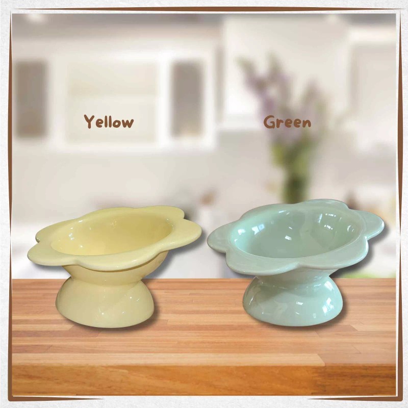 Eccolo Cat Bowl Ceramic Raised Tilted Elevated Cat Food Dish