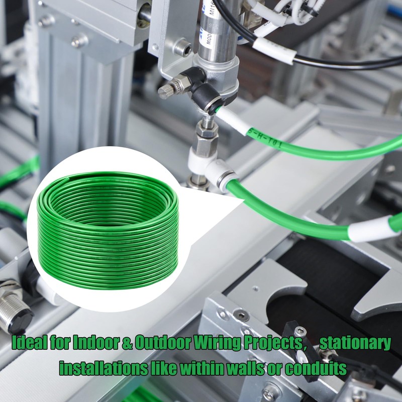 10 AWG THHN Stranded Bare Copper Wire 25FT Green Grounding