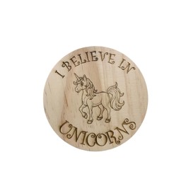 Ashton and Finch Unicorn Coaster Laser Engraved with I Believe in Unicorns - Wooden Coaster with Magical Unicorn Design for Unicorn Lovers and Themed Decor