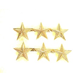 3 Stars 5/8" Corrugated Gold Pair Collar PINS Rank Insignia Police Chief/Deputy by HighQ Store
