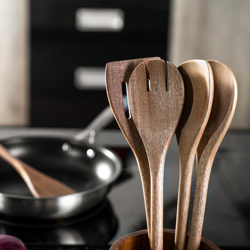BILL.F Wooden Cookware Set, Kitchen Cookware Kitchen Gadget 6 Piece