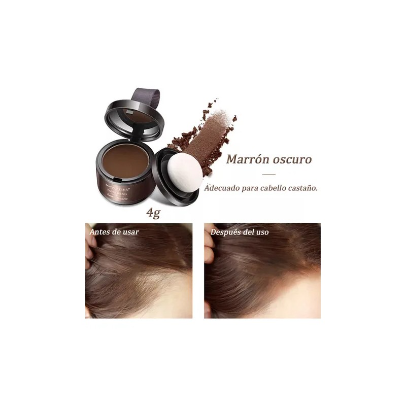 Polvo De Maquillaje De Fibra Capilar Cubre Raíz Cabello 2pzs