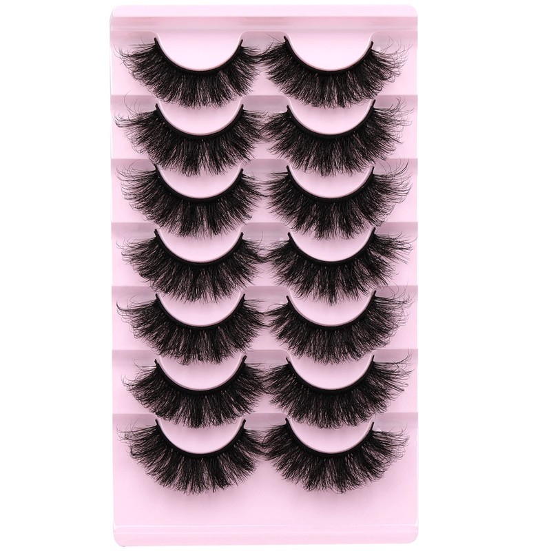 Fake Eyelashes Fluffy Volume Thick Lashes Faux Mink 20MM Long