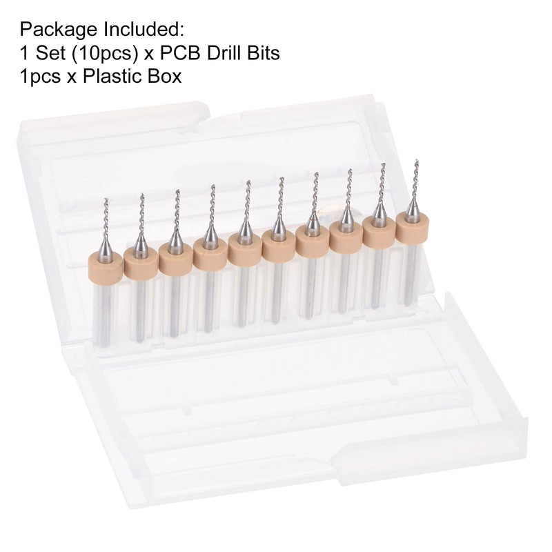 sourcing map Micro PCB Drill Bit Set, 1/8" Shank 1mm