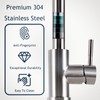 HOTIS Kitchen Sink Faucet Brushed Nickel with Pull Down Sprayer,