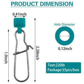 Fishing Sinker Slide with Snap High-Strength Fishing Line Sinker Slide Safety Snap for Braided Line (30pcs)