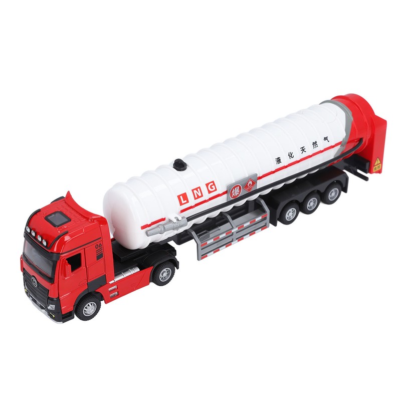 Alloy Gas Tanker Truck Model Water Spray High Simulation Detachable