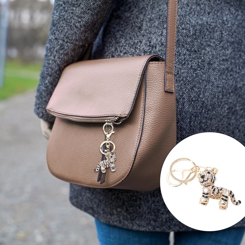 VALICLUD Tiger Key Ring Suitcase Letters Protective Amulet Medallion Gold