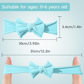 Baby Headbands, Newborn Headbands for Girls Baby Girl Bows Baby Girl Nylon Headbands Baby Bow Headband Baby Turban Headband Soft Bow Headwear for Newborn Baby, Toddlers(6Pcs)