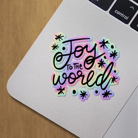 Holographic Decal Stickers of Joy The World Premium Waterproof Vinyl Decal Stickers for Laptop Phone Accessory Helmet Car Window Mug Tuber Cup Door Wall Decoration ANDVER3g8261aHO