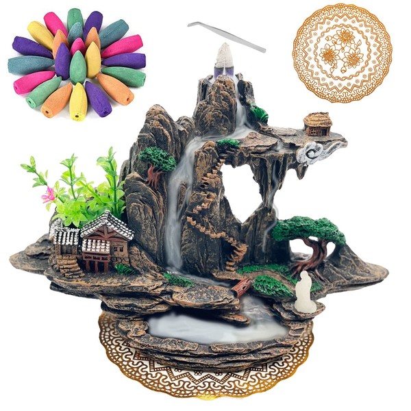 Zvaiuk Mountain Waterfall Incense Burner，Backfall Incense Holder River, Incense Falls