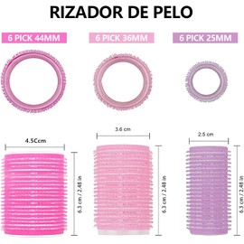 Rulos para Cabello，ZJTZJY Juego de Rodillos de Velcro con Accesorios，Rizador Pelo sin Calor，Rodillos de Velcro-3 Tamaños (33PCS)