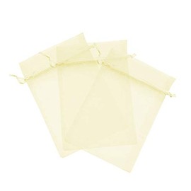 Kyezi Design and Craft: 300 Pcs Beige 5x7 Sheer Drawstring Organza Gift Bags - Wedding Party Favor Pouches