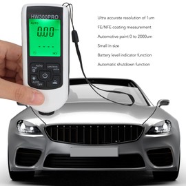 Digital Coating Thickness Gauge, Portable Paint Thickness Meter, Automatic Shutdown Function, 0 to 2000UM Range, Coating Measuring Tool for Car Laboratory (White)