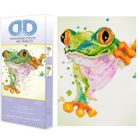 DIAMOND DOTZ at Home - Leap Frog, Partial Drill, Round Dotz, Diamond Painting Kits, Diamond Art Kits for Adults, Diamond Art Frog, Diamond Art, 15.7"x15.7"