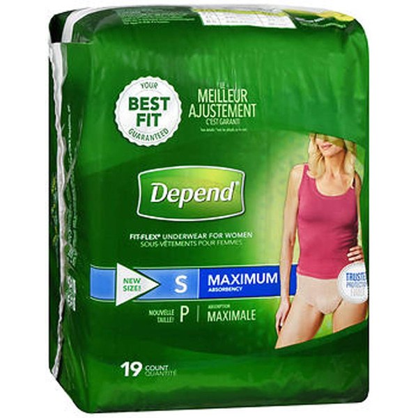 Depend Fit-Flex Underwear for Women Small Maximum Absorbency - 2 Packs of 19 ct