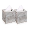 Rustic White Barnwood Tissue Box Cover: Tissue Cube Box Includes