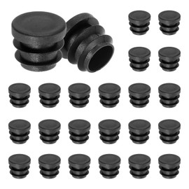 M METERXITY 30 Pack Round Plastic Plug, OD 3/5" Furniture Tube Inserts Pipe Hole End Caps for Tubing Post/Glide Insert for Pipe Post/Table Chair Leg/Metal Tubing/Fence [Black]