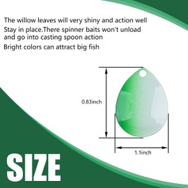 Fishing Spinners Spoons Colorado Blades Fishing Lure Making Kit,20pcs Colorful Metal Blades Easy Spin Spoons Inline Spinners Walleye Rigs DIY Parts Accessories