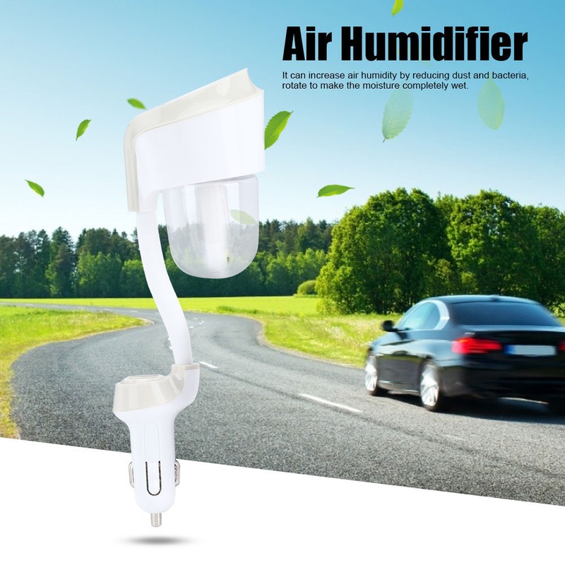 Car Air Humidifier Purifier Aroma Diffuser with USB Charging Port