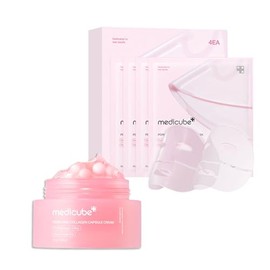 medicube Máscara gel gelatina colágeno rosa PDRN Salmon DNA piel brillante elasticidad reafirmante hidratante  Crema cápsula niacinamida tono desigual