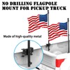Universal Pickup Truck Flagpole Mount in Bed, No Drilling Flag