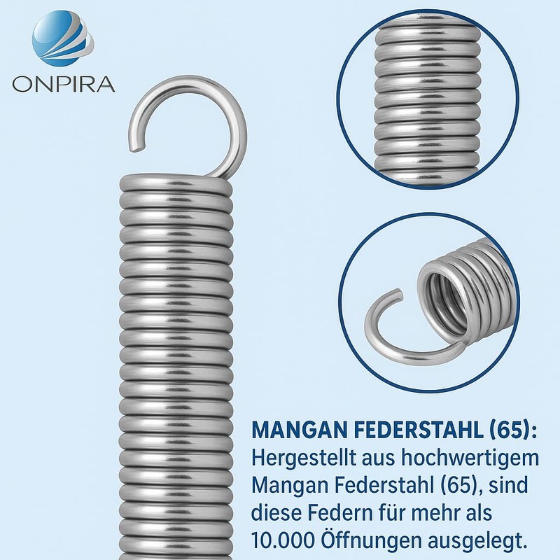 Onpira 2x Universal Garage Door Spring in 21 Sizes Galvanised