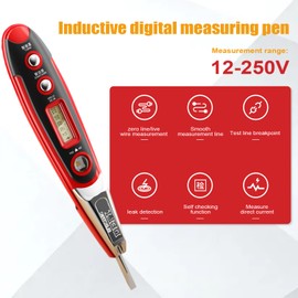 12V-250V Voltage Tester,Non-Contact Voltage Tester,Electrical Tester with LED Flashlight and LCD Display in Percentage,Wire Breakpoint Finder