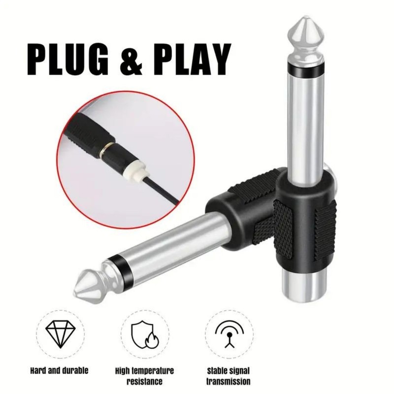 Kjzeex 6 Pack 6.35mm Male Mono Jack Plug to RCA
