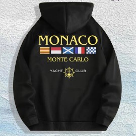 Monaco Yacht Club Graphic Hoodie 100% Cotton US Warehouse 7 ColorsColor: Brown, Size: Xl