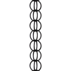 Monarch Rain Chains Aluminum Ring Rain Chain, 8.5 ft Black Powder Coated Aluminum Decorative Rain Catcher Chain for Gutters, Black Aluminum Rain Gutter Replacement Downspout