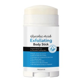 Glycolic Acid Exfoliating Body Stick - Glycolic Acid Stick - Exfoliating Body Glycolic Acid - 7% AHA with Jojoba Oil & Vitamin E, Fruit Acid Scrub for Elbows, Knees, Heels, Bikini Area, 75 g