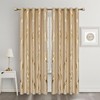MYRU 1 Pair Khaki Blackout Curtains for Bedroom, Luxury Striped