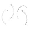 Modern and Chic Double Curved Bar Two-Sided Post Drop Earrings