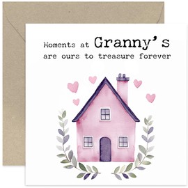 Birthday Card for Granny, Mother's Day Cards for Her - Moments at Granny's Heartfelt Design from Grandchildren - Keepsake Gifts for Women - What Happens Blank Inside