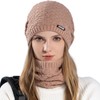 Djfkey Winter Hat Knitted Hat with Scarf Women Men Warm